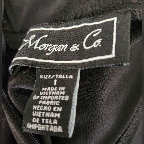 Morgan & Co. Black Junior Sequined Lace Halter Formal Dress Size 1 - Picture 5 of 5